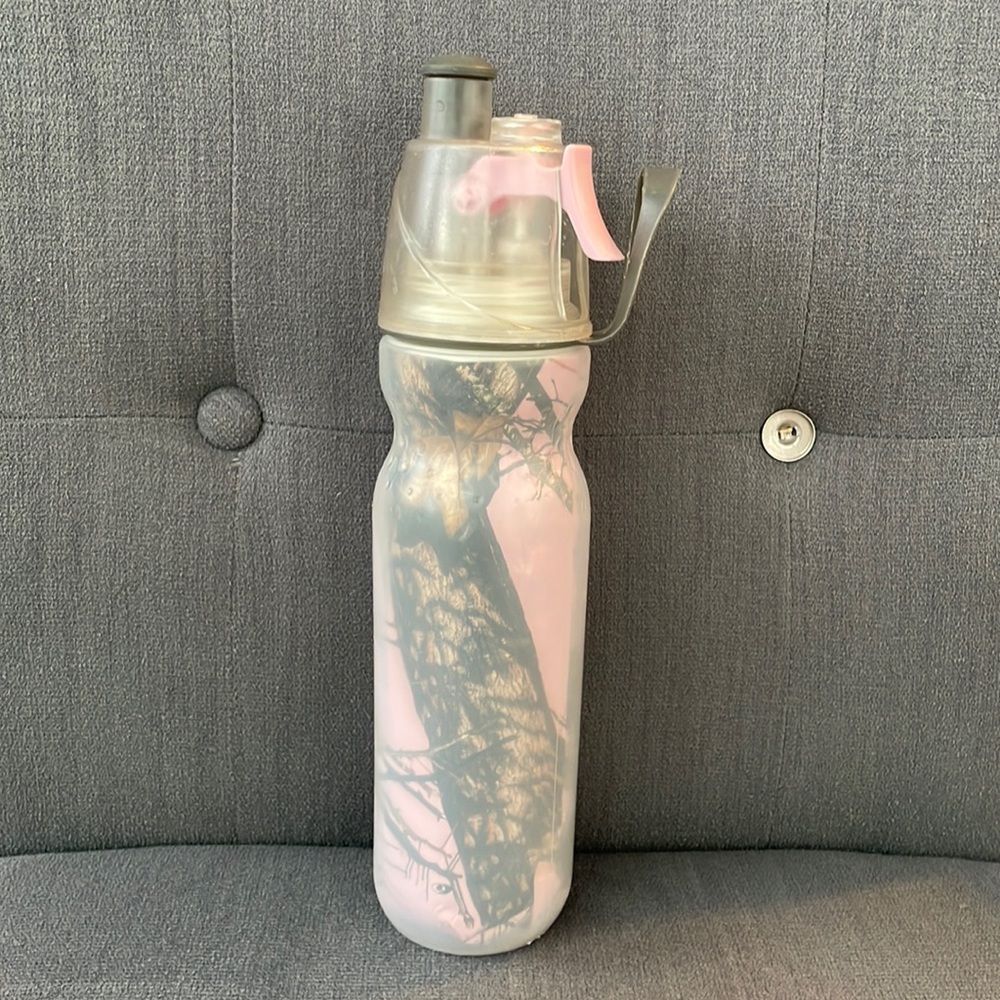 O2COOL Mist N Sip Water Bottle - Pink Trees